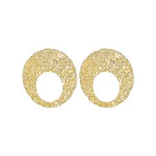 ORECCHINO TONDO MARTELLATO CON CULLA IN ARGENTO 925°/°°