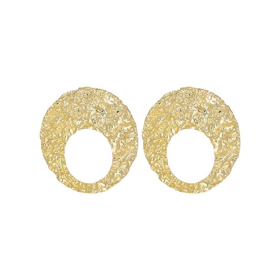 ORECCHINO TONDO MARTELLATO CON CULLA IN ARGENTO 925°/°°