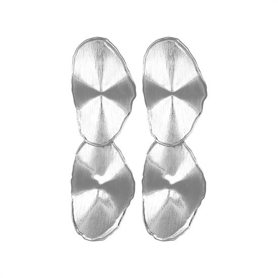 ORECCHINO DOPPIO OVALE SATINATO IN ARGENTO 925°/°°