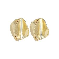 ORECCHINO BIG DOPPIO PETALO PIEGATO SATINATO IN ARGENTO 925°/°°