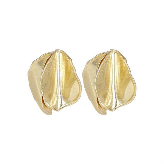 ORECCHINO BIG DOPPIO PETALO PIEGATO SATINATO IN ARGENTO 925°/°°