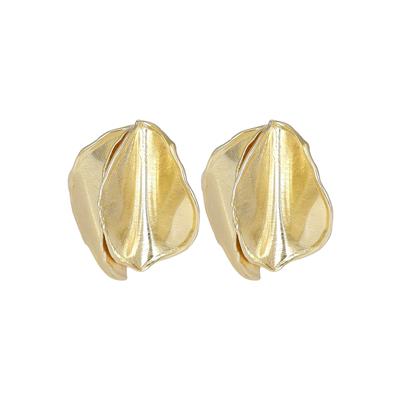 ORECCHINO BIG DOPPIO PETALO PIEGATO SATINATO IN ARGENTO 925°/°°