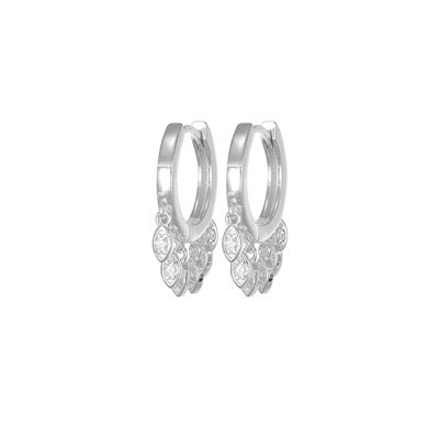 ORECCHINO CERCHIETTO MULTI GOCCE ZIRCONATE IN ARGENTO 925°/°°