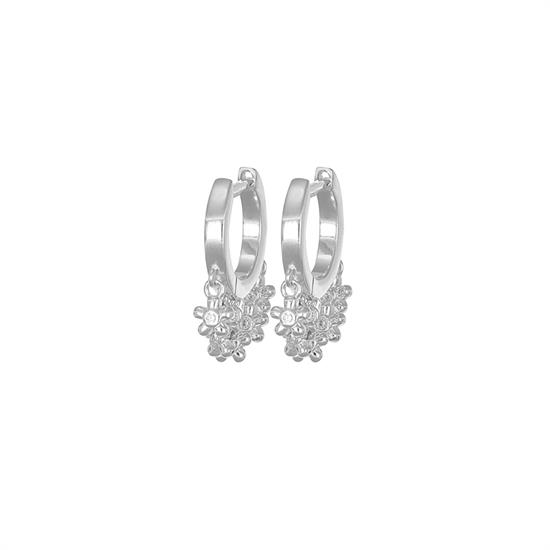 ORECCHINO CERCHIETTO MULTI FIORELLINI ZIRCONATI IN ARGENTO 925°/°°