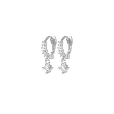 ORECCHINO MINI CERCHIETTO ZIRCONATO P.LUCE PENDENTE ARGENTO 925°/°°