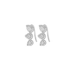 ORECCHINO EARCUFF TRE GOCCE COLOR ZIRCONATO IN ARGENTO 925°/°°