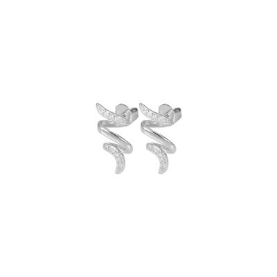 ORECCHINO MINI VORTICE TRE GIRI ZIRCONATO IN ARGENTO 925°/°°