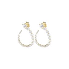 ORECCHINO OVALE VORTICE ZIRCONI SCALARE IN ARGENTO 925°/°°