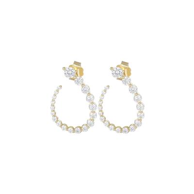 ORECCHINO OVALE VORTICE ZIRCONI SCALARE IN ARGENTO 925°/°°