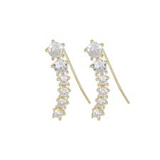 ORECCHINO EARCUFF SCALARE ZIRCONI IN ARGENTO 925°/°°