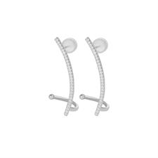 ORECCHINO EARCUFF FILO LUNGO ZIRCONATO CON GANCIO ARGENTO 925°/°°