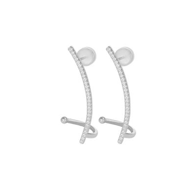 ORECCHINO EARCUFF FILO LUNGO ZIRCONATO CON GANCIO ARGENTO 925°/°°