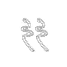 ORECCHINO TENNIS DOPPIO FILO ONDA ZIRCONATO IN ARGENTO 925°/°°