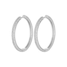 ORECCHINO CERCHIO 35MM ZIRCONI FRONTE RETRO IN ARGENTO 925°/°°