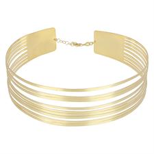 COLLANA RIGIDA ALTA SATINATA MULTIFILO IN ARGENTO 925°/°°