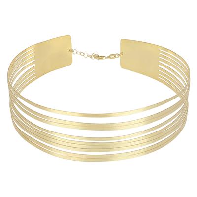 COLLANA RIGIDA ALTA SATINATA MULTIFILO IN ARGENTO 925°/°°