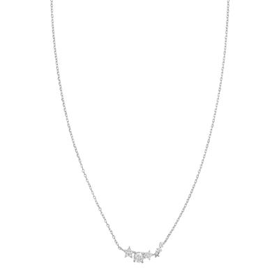 COLLANA BARRETTA STELLE ZIRCONATE E PUNTO LUCE IN ARGENTO 925°/°°