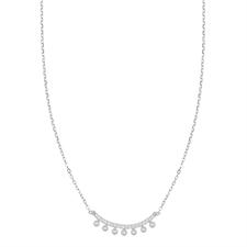 COLLANA BARRETTA CON MADREPERLA SMALTATA E ZIRCONI IN ARGENTO925°/°°