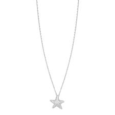 COLLANA PENDENTE STELLA MARINA BOMBATA ZIRCONATA IN ARGENTO 925°/°°