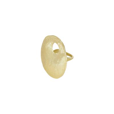 ANELLO TONDO CON BUCO SATINATO IN ARGENTO 925°/°°