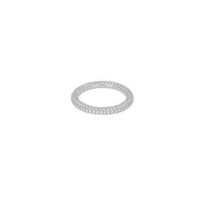 ANELLO RODIO VERETTA BOMBATA 5FILI PIETRE ZIRCONATE ARGENTO 925°/°°