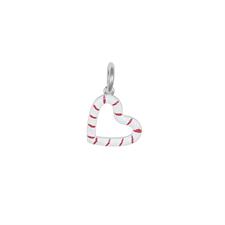 PENDENTE CANDY CANES CUORW SMALTATO IN ARGENTO 925°/°°
