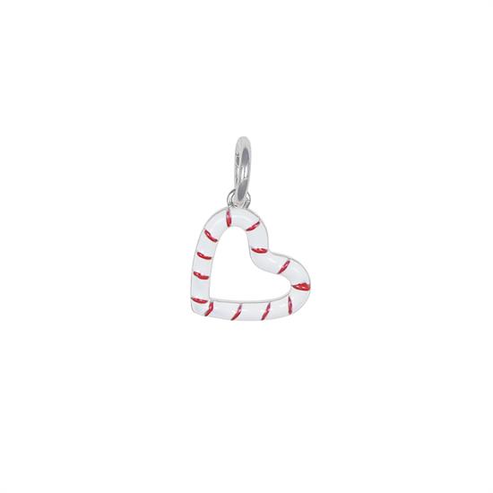 PENDENTE CANDY CANES CUORW SMALTATO IN ARGENTO 925°/°°
