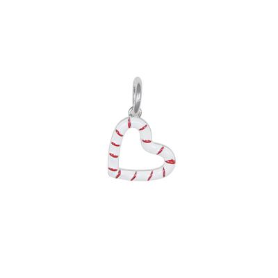 PENDENTE CANDY CANES CUORW SMALTATO IN ARGENTO 925°/°°