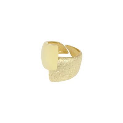 ANELLO FASCIA SOVRAPPOSTA LISCIA E DIAMANTATA IN ARGENTO 925°/°°