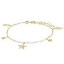 BRACCIALE SOGGETTI MARINI PENDENTI LAVORATI IN ARGENTO 925°/°°