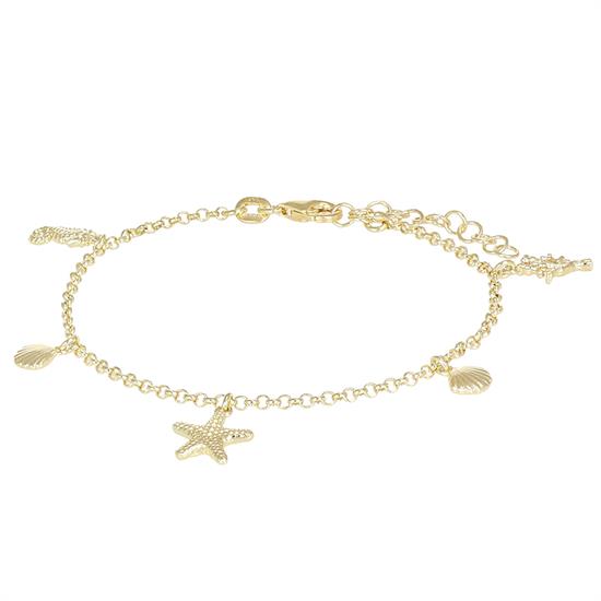 BRACCIALE SOGGETTI MARINI PENDENTI LAVORATI IN ARGENTO 925°/°°