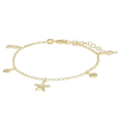 BRACCIALE SOGGETTI MARINI PENDENTI LAVORATI IN ARGENTO 925°/°°