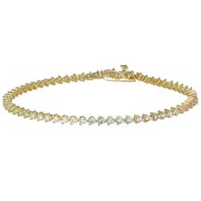 BRACCIALE DORATO TENNIS TAGLIO CUORE ZIRCONI SFUMATI ARGENTO 925°/°°