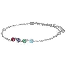 BRACCIALE FIORELLINI ZIRCONATI COLOR IN ARGENTO 925°/°°