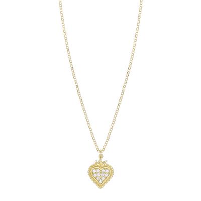COLLANA ROLLO CON CUORE SACRO E ZIRCONI IN ARGENTO 925°/°°