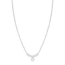 COLLANA 7 ZIRCONI CIPOLLINA E MADREPERLA PENDENTE ARGENTO 925°/°°