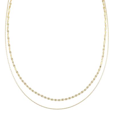 COLLANA DOPPIO FILO MORBIDA E MAGLIA LAVORATA IN ARGENTO 925°/°°