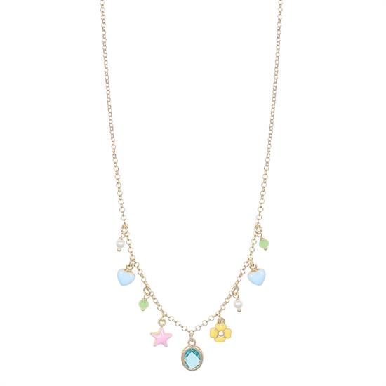COLLANA PENDENTI SMALTO STELLA CUORE FIORE OVALE CZ ARGENTO 925°/°°