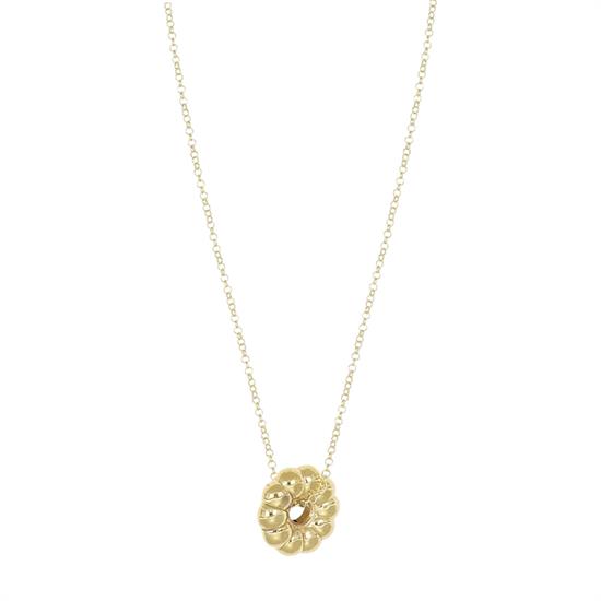 COLLANA ROLLO CON CIMBELLA FIORE ELETTROFORMATURA IN ARGENTO 925°/°°