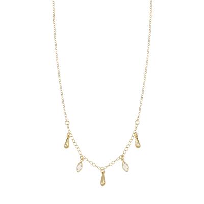 COLLANA PENDENTI MINI GOCCE CON OVALE E ROMBO CZ ARGENTO 925°/°°