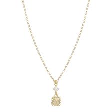 COLLANA PENDENTE QUADRIFOGLIO RAGGI CON ZIRCONE ARGENTO 925°/°°