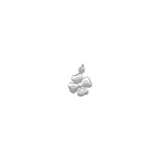 PENDENTE QUADRIFOGLIO LISCIO CON ZIRCONCINO IN ARGENTO 925°/°°