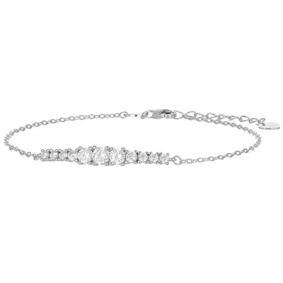 BRACCIALE BARRETTA ZIRCONI SCALARI PASSANTI IN  ARGENTO 925°/°°