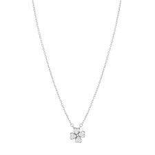 COLLANA QUADRIFOGLIO PAVE PASSANTE CON FORZATINA IN ARGENTO 925°/°°