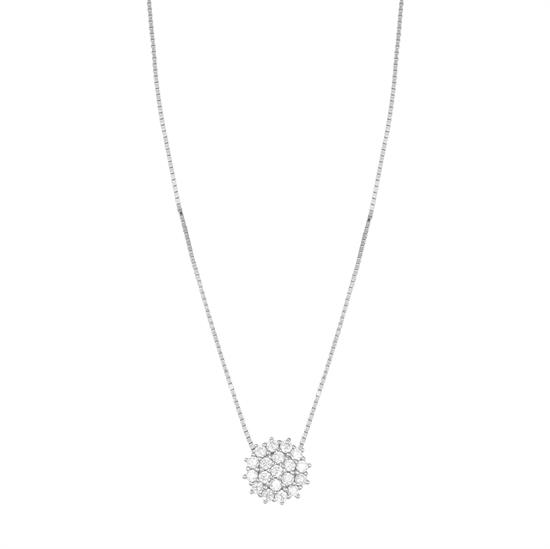COLLANA VENZIANA CON TONDO ZIRCONATO IN ARGENTO 925°/°°