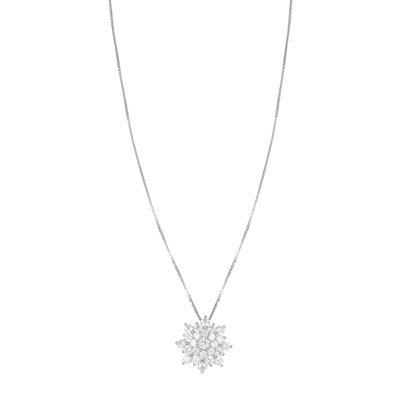 COLLANA VENZIANA CON FIORE ZIRCONATO IN ARGENTO 925°/°°
