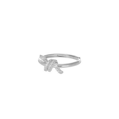 ANELLO LISCIO CON NODO CENTRALE ZIRCONATO IN ARGENTO 925°/°°