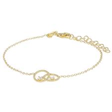 BRACCIALE DOPPIO TONDINO LAVORATO CON ZIRCONE IN ARGENTO 925°/°°