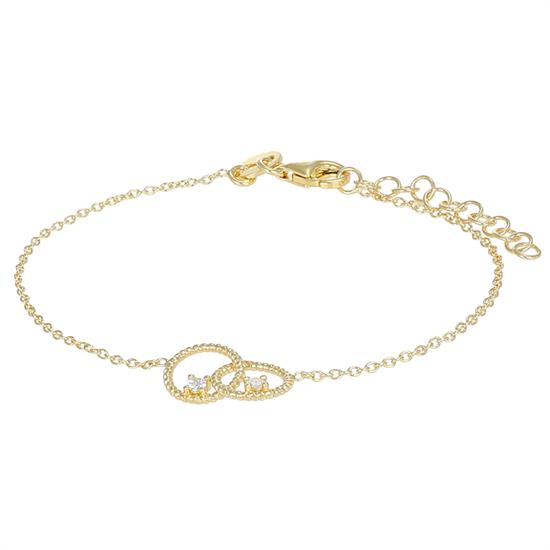 BRACCIALE DOPPIO TONDINO LAVORATO CON ZIRCONE IN ARGENTO 925°/°°