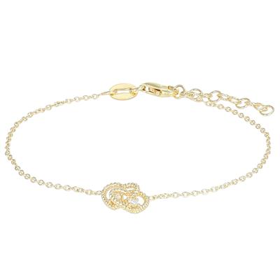BRACCIALE DOPPIO CUORE LAVORATO CON ZIRCONE IN ARGENTO 925°/°°